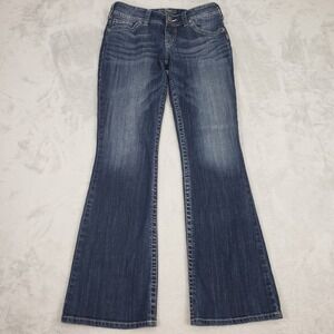 Silver Jeans Suki Bootcut Jeans Womens 29 (30) Dark Wash Embroidered Pockets